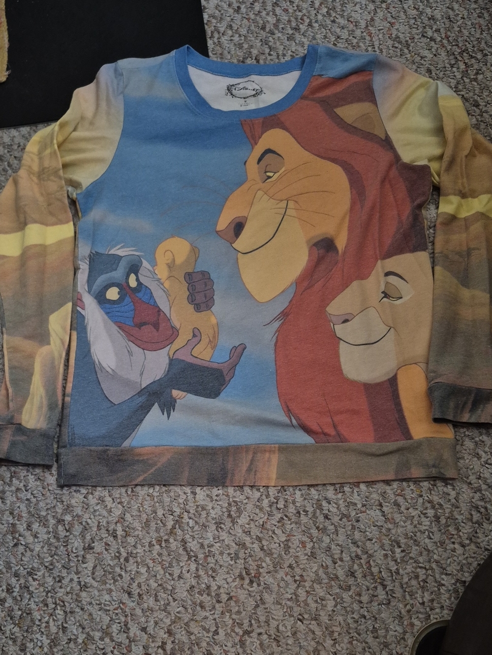 Disney The Lion King Rafiki & Simba Long-Sleeve Jersey in Blue, Brown, Yellow